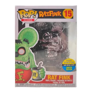 Funko Pop Icons Rat Fink #15 Chrome Vinyl Figure Toy Tokyo San Diego 2019 Limited Edition