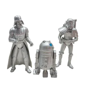 Star Wars Saga Series Silver Darth Vader Sandtrooper R2 D2 Action Figures 1999-2000