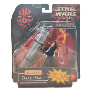 Star Wars Episode 1 Deluxe Darth Maul 3.75 Inch Action Figure With Lightsaber Handle Hasbro 1998