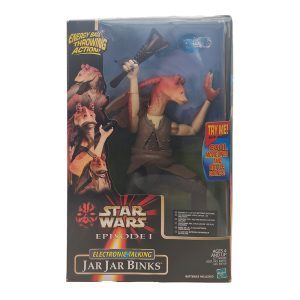 Star Wars Episode 1 Electronic Talking Jar Jar Binks With Movie Sounds & Battle Action 30 cm Action Figure Hasbro 1999